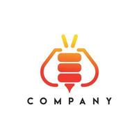logo de la marque d'abeilles, modèle de logo d'élevage d'abeilles vecteur