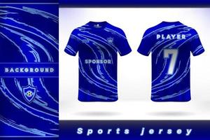 modèle de maillot bleu conception de t-shirt de sport de football vecteur