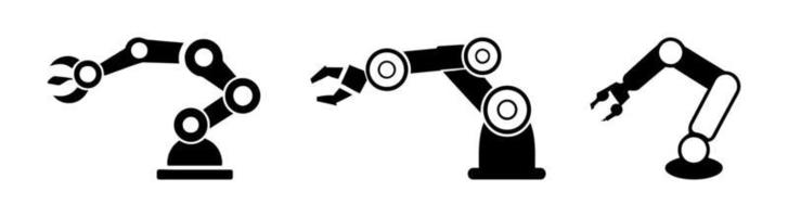 icône de symbole de silhouette de manipulateur de main robotique. vecteur
