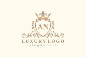 initial un modèle de logo de luxe royal de lettre dans l'art vectoriel pour le restaurant, la royauté, la boutique, le café, l'hôtel, l'héraldique, les bijoux, la mode et d'autres illustrations vectorielles.