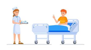 illustration vectorielle de l'infirmière et du patient. aider les gens. vecteur