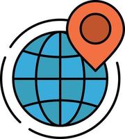 globe business global office point monde plat couleur icône vecteur icône modèle de bannière