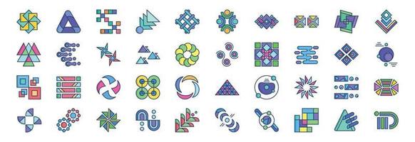 collection d'icônes liées aux formes abstraites, y compris des icônes comme le motif, la géométrie, les formes, etc. illustrations vectorielles, ensemble parfait de pixels vecteur