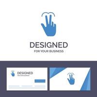 carte de visite créative et modèle de logo gestes main illustration vectorielle de l'onglet tactile mobile vecteur