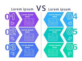 comparer le modèle de conception de graphique infographique d'opinions opposées. infochart abstrait avec contour modifiable. graphiques pédagogiques avec séquence en 5 étapes. présentation visuelle des données vecteur