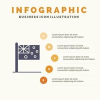 Australie pays drapeau nation solide icône infographie 5 étapes présentation arrière-plan vecteur