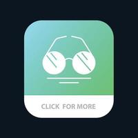 lunettes vue sur les yeux bouton d'application mobile printemps version de glyphe android et ios vecteur