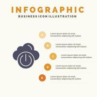 cloud power network off infographie modèle de présentation présentation en 5 étapes vecteur