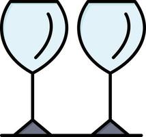verre verres boisson hôtel plat couleur icône vecteur icône modèle de bannière