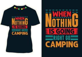 conception de t-shirt de camping vecteur