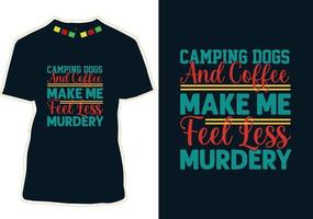 conception de t-shirt de camping vecteur