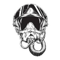 casque noir et blanc armée de l'air militaire vecteur