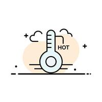 température temps chaud mise à jour entreprise ligne plate remplie icône vecteur bannière modèle