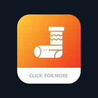 célébration noël festivité cadeau bouton d'application mobile version de glyphe android et ios vecteur