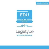 modèle de logo d'entreprise bleu éducation flèche matériel pour ordinateur portable vecteur
