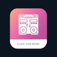 cd console deck mixer musique application mobile bouton android et ios version glyphe vecteur