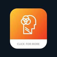 intelligence humaine bouton dapplication mobile tête intelligente version android et ios vecteur