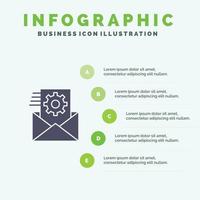 données intégration de données gestion des données intégration solide icône infographie 5 étapes présentation backg vecteur