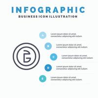 bangladesh affaires monnaie finance argent ligne icône avec 5 étapes présentation infographie backgrou vecteur