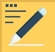 navigateur crayon texte éducation plat couleur icône vecteur icône modèle de bannière