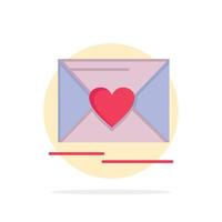 courrier amour coeur mariage abstrait cercle fond plat couleur icône vecteur