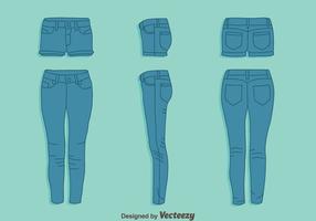 Blue Jean and Hot Pant Vector Set
