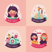 nouvelle habitude normale mignon stickers vecteur