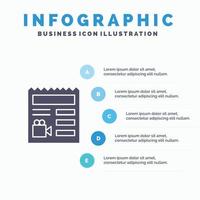 document de base caméra vidéo solide icône infographie 5 étapes présentation arrière-plan vecteur