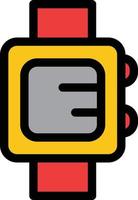 montre à main horloge école plat couleur icône vecteur icône modèle de bannière