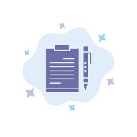 document entreprise presse-papiers fichier page feuille de planification icône bleue sur fond de nuage abstrait vecteur