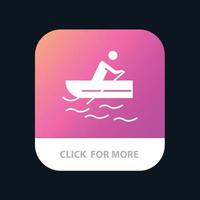 bateau aviron formation eau bouton application mobile version android et ios glyphe vecteur