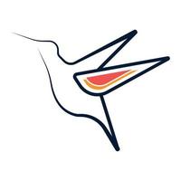 logo d'oiseau de style dessin au trait à utiliser comme logo d'agence de voyage vecteur