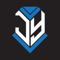 création de logo de lettre jy sur fond noir. concept de logo de lettre initiales créatives jy. conception de lettre jy. vecteur