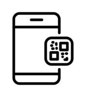 code qr avec l'icône de vecteur de téléphone portable. illustration d'identité spéciale en tant que signe simple et symbole à la mode pour la conception, la présentation de sites Web ou les éléments d'applications