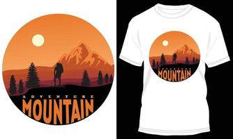 graphique de conception de t-shirt aventure en montagne vecteur