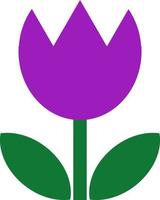 vecteur de tulipe. icône de tulipe violette sur fond blanc.