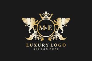 modèle de logo de luxe royal de lion de lettre initiale moi dans l'art vectoriel pour le restaurant, la royauté, la boutique, le café, l'hôtel, l'héraldique, les bijoux, la mode et d'autres illustrations vectorielles.