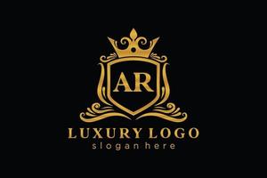 modèle de logo de luxe royal lettre initiale ar dans l'art vectoriel pour le restaurant, la royauté, la boutique, le café, l'hôtel, l'héraldique, les bijoux, la mode et d'autres illustrations vectorielles.