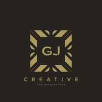 gj lettre initiale luxe ornement monogramme logo modèle vecteur