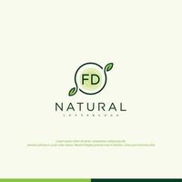 fd logo naturel initial vecteur