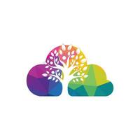 création de logo d'arbre de nuage de personnes. signe et symbole de l'arbre généalogique. vecteur