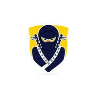 modèle de conception de logo vectoriel ninja.