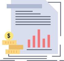 économie finance argent informations rapports plat couleur icône vecteur