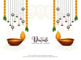 fond de festival indien culturel joyeux diwali avec diya vecteur
