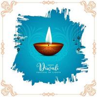 conception de cartes de célébration du festival traditionnel indien joyeux diwali vecteur