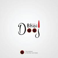 joyeux bhai dooj typographie publication sur les réseaux sociaux vecteur