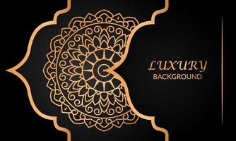 fond de mandala arabesque de luxe avec des éléments dorés. style oriental islamique arabe, mandala décoratif de style ramadan. mandala pour impression, vecteur