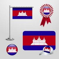 jeu de drapeau cambodge vecteur