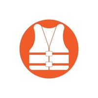 gilet de sauvetage gilet de natation icône design plat vecteur