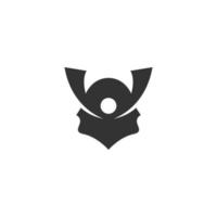 illustration de logo de conception d'icône de ronin vecteur